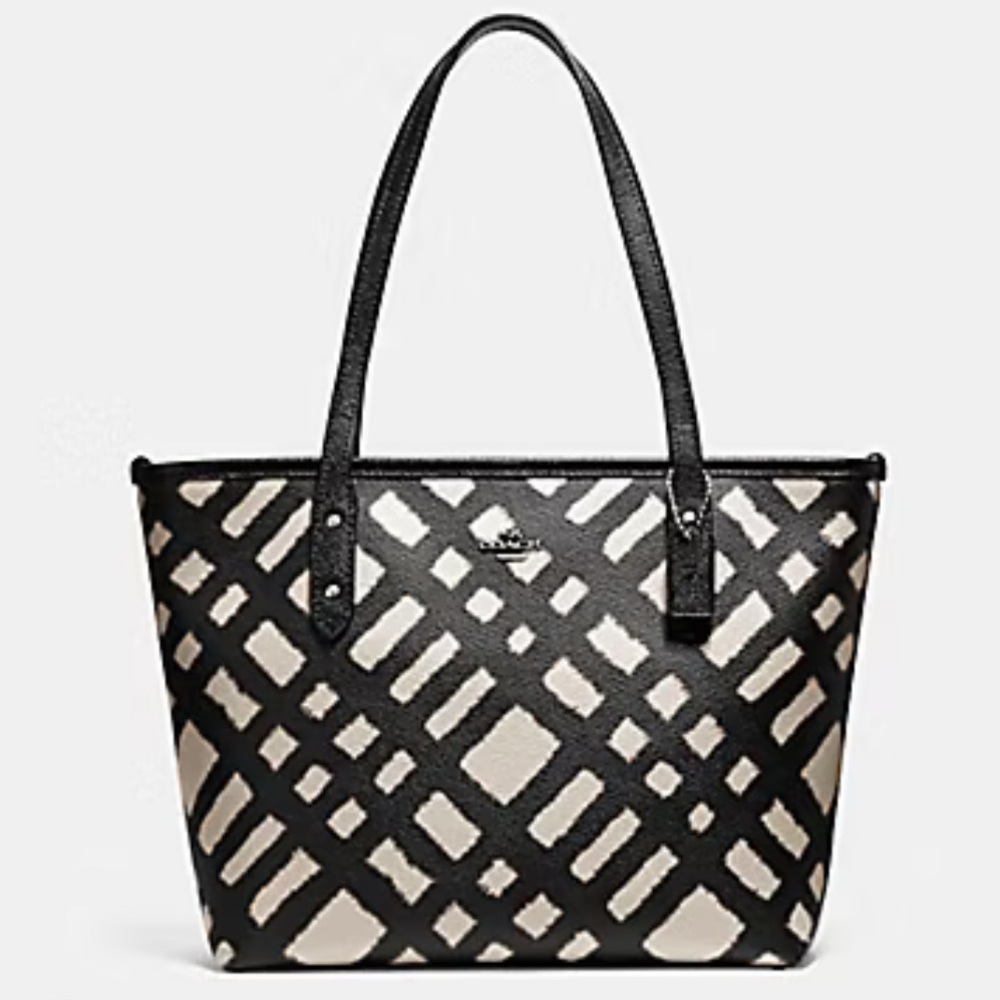 Coach Black and Cream Patterned Tote - Picture 15 of 16